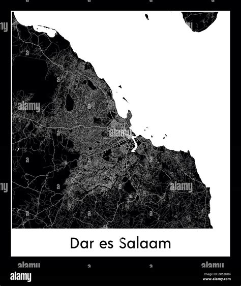 Minimal City Map Of Dar Es Salaam Tanzania Africa Stock Vector Image