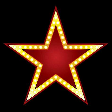 Symbol Of Big Red Star On Black Background Vector Art At Vecteezy