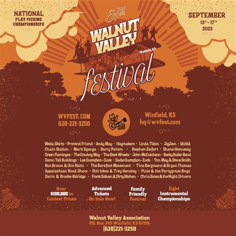 Walnut Valley Festival 2023 Tickets Winfield Ks Bandsintown