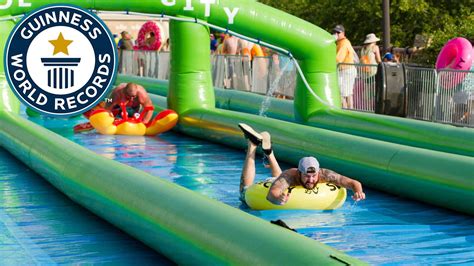 The World Record For The Longest Distance Travelled On A Slip And Slide