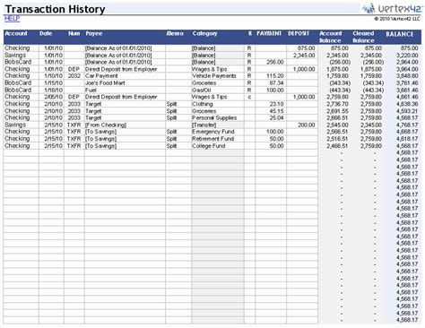 50 Simple Debit Credit Excel Spreadsheet