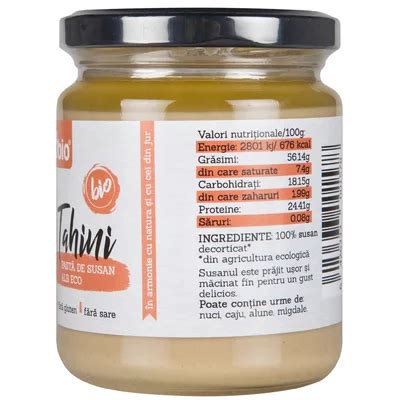 Tahini Pasta De Susan Integral Eco 250g Obio