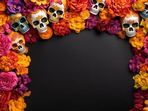 Premium Photo Day Of The Dead Composition With Copy Space