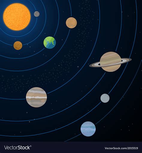 Realistic Solar System Royalty Free Vector Image