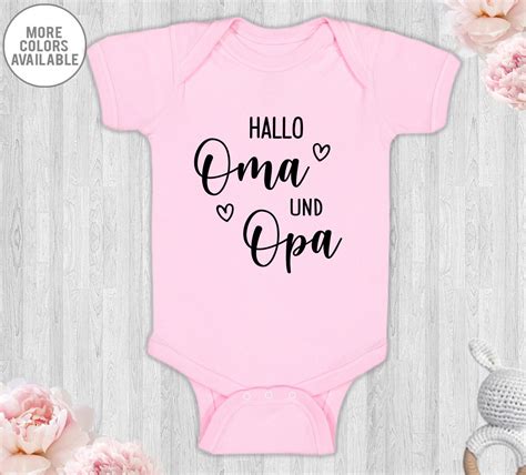 Hallo Oma Und Opa Baby Bodysuit Pregnancy Announcement Etsy