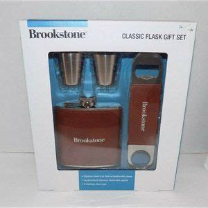 Brookstone | Dining | Brookstone Classic Flask Gift Set 6 Oz Stainless Steel 2 Cups And Bottle ...