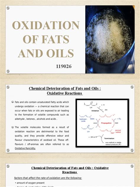 Oxidation of Fats and Oils (119026) (Autosaved) | PDF | Radical ...