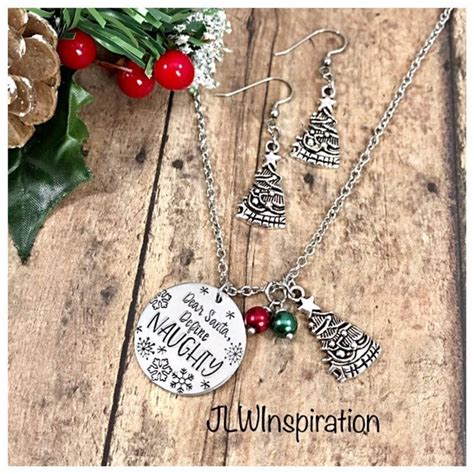 Christmas tree necklace and earrings