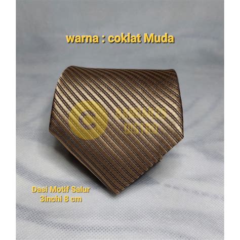 Jual Dasi Pria Panjang Motif Salur Lebar Inchi Cm Warna Coklat