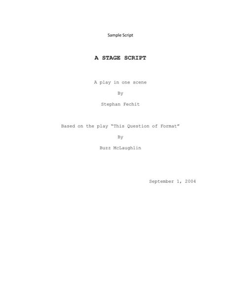 Screenplay Title Page Format