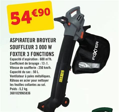 Promo Aspirateur Broyeur Souffleur W Foxter Fonctions Chez E Leclerc