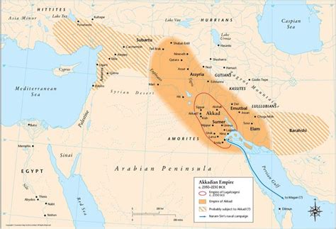 Map of Akkadian Empire: Oldest Empire in History