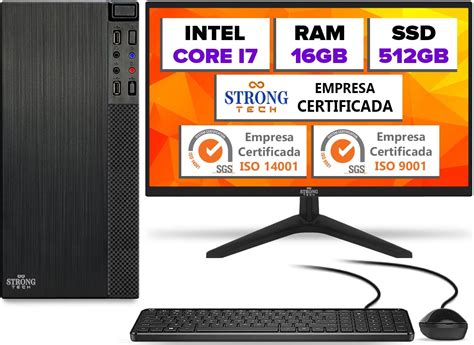 Computador Completo Intel Core i7 16GB SSD 512GB Monitor 17 4 Núcleos