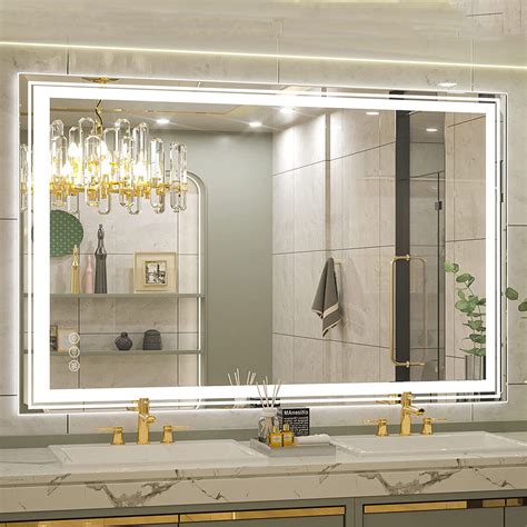 Luvodi X Inch Square Led Mirror Lighted Illuminated Mirror Vanity