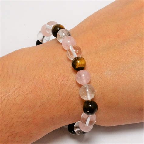 Pulsera De Ojo De Tigre Cuarzo Rosa Y Cuarzo El Taller De Los Minerales