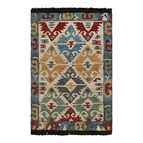 Rug & Kilim’s Turkish Style Rug in Beige With Polychromatic Geometric ...