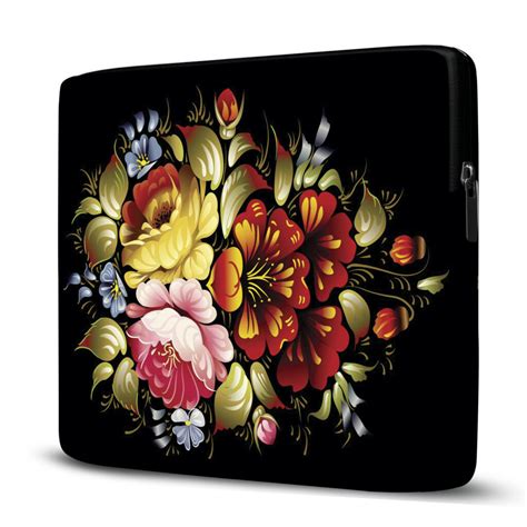 Capa Para Notebook Em Neoprene CN Floral Black Case Notebook