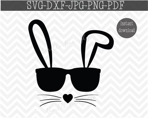 Bunny With Sunglasses Svg Easter Bunny Svg Rabbit With Etsy