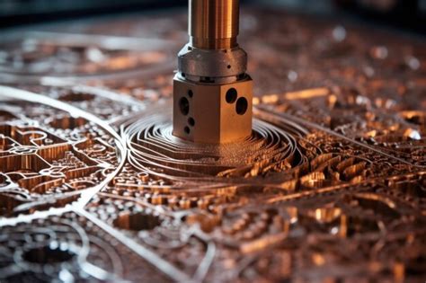 Gros Plan D Une Machine Cnc D Coupant Une Surface M Tallique Cr E Avec