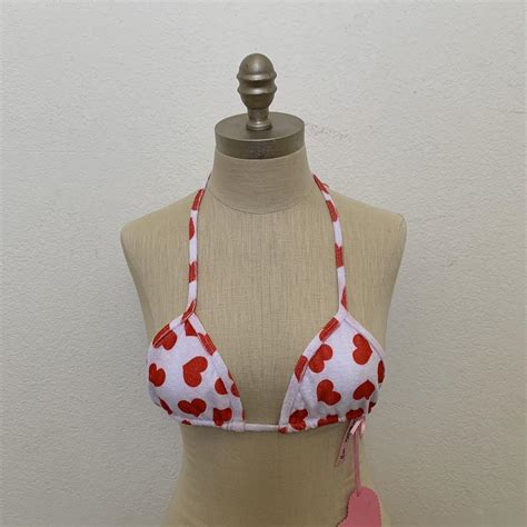 Sugar Thrillz Women S White And Red Bikini And Tankini Tops Depop