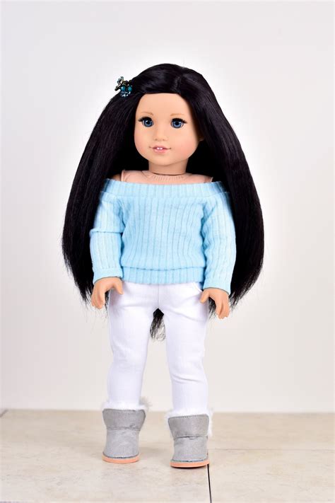 Sweater 18 inch doll clothes EliteDollWorld EDW Aqua