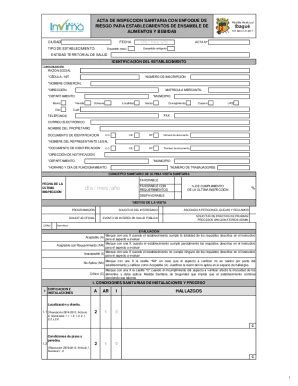 Completable En L Nea Ex Gs Rg Acta De Inspeccin Sanitaria Con