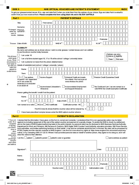 Fillable Online Refund Claim Form Optical Costs Hc O Fax Email Print