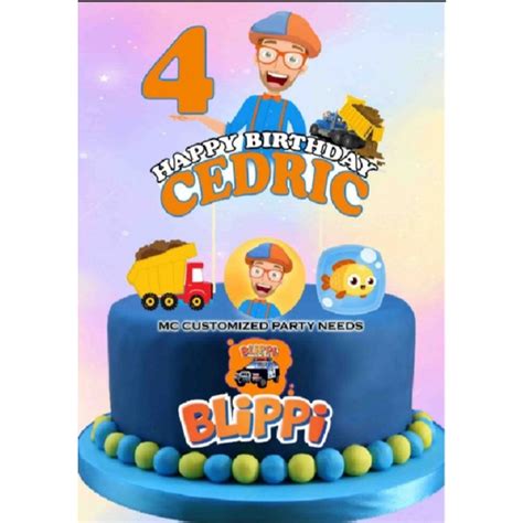 Blippi Theme Cake Topper Shopee Philippines