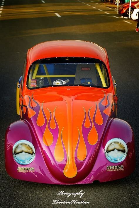 Hot Vw Beetle With Flame Paint Job