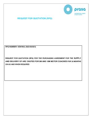 Fillable Online REQUEST FOR QUOTATION RFQ FOR THE PURCHASING