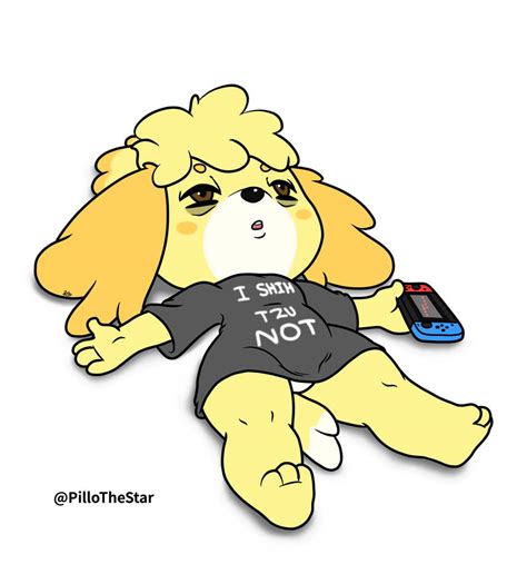 Voluntary Isabelle wearing a T-shirt by PilloTheStar on DeviantArt