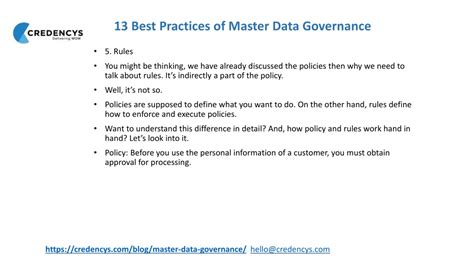 Ppt Master Data Management 13 Best Practices For Effective Master Data Governance Powerpoint