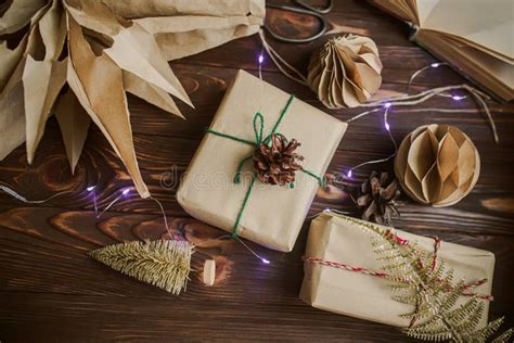 Zero Waste Christmas Gift Wrapped By Hand Gift In New Year Eve