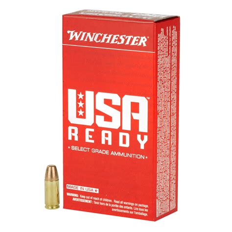 Winchester Usa Ready 9mm Luger 115gr Full Metal Jacket 50 Box Munitions Express