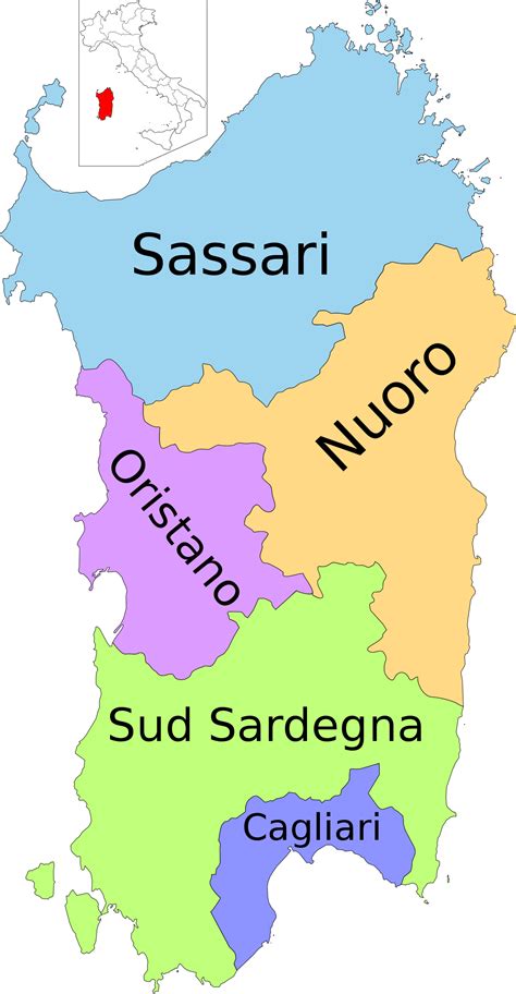 File Map Of Region Of Sardinia Italy With Provinces It As Of 2016