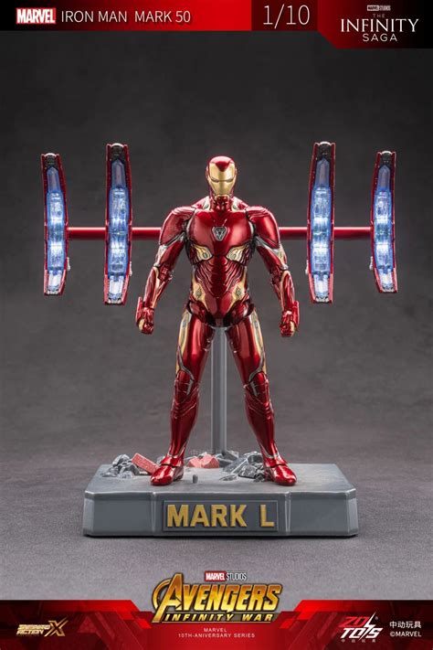 Action Figure Homem de Ferro Iron Man Mark L Base Luminária Vingadores