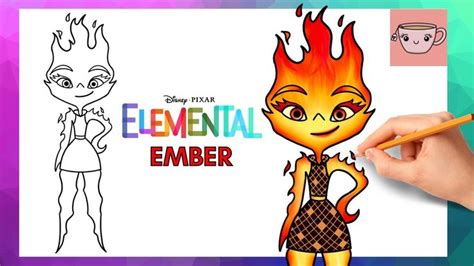 How To Draw Ember From Elemental Disney Pixar Cute Easy Drawing Tutorial Youtube Easy