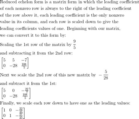 Reduced Row Echelon Form and Row Operations - Linear Algebra