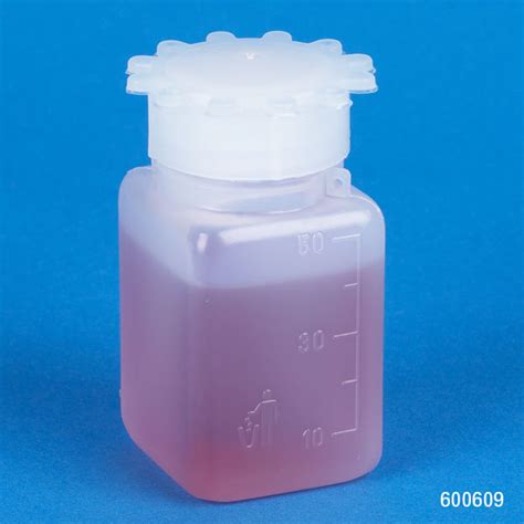 Bottle With Screwcap Wide Mouth Square Graduated Pe Cap Pp 50ml 100bag 4 Bagsunit