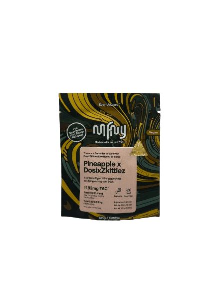 Pineapple X Dosi X Zkittles Gummies Live Rosin 10 Pack 100mg MFNY