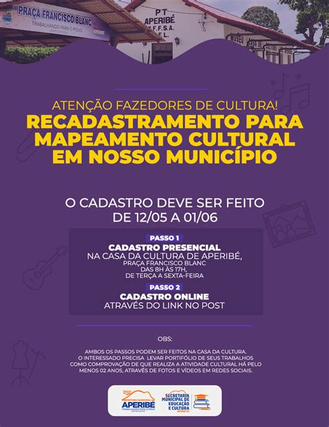 Prefeitura De Aperib Rj Novo Cadastro Para Mapeamento Cultural