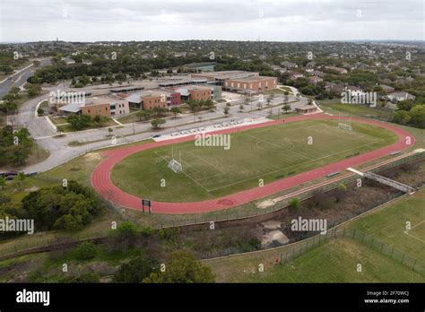 An aerial view of the track and soccer field at Jose M. Lopez Middle ...