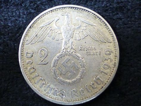 Original German Ww2 2 Reichsmark Silver Coin 1939 2 Reichsmark Silber