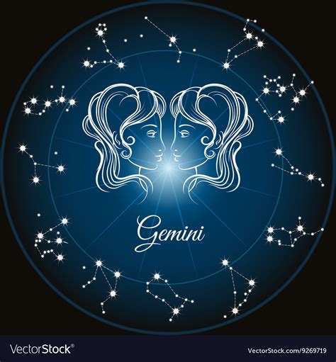 Zodiac Sign Gemini Royalty Free Vector Image Vectorstock