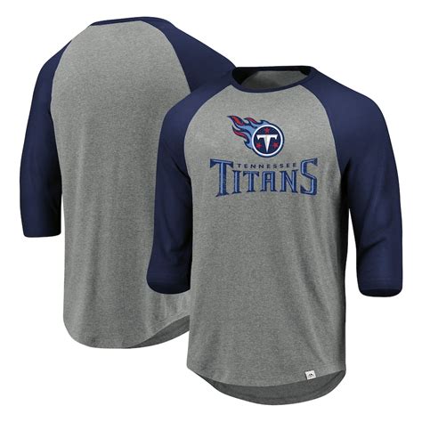 Majestic Tennessee Titans Heathered Graynavy Tough Hit Tri Blend Three