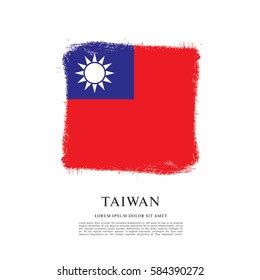 Taiwan Flag Postage Stamp Isolated Vector Stock Vector Royalty Free