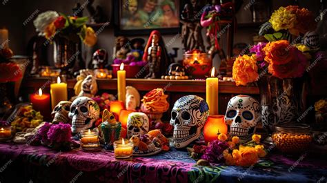 Premium AI Image | day of the dead skulls