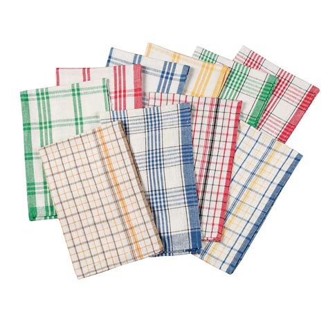 Plaid Kitchen Towels, Set of 10 - Kitchen Towels - Walter Drake