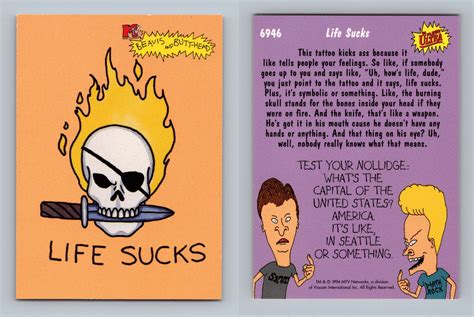 Life Sucks 6946 Beavis Butt Head MTV 1994 Fleer Ultra Trading Card