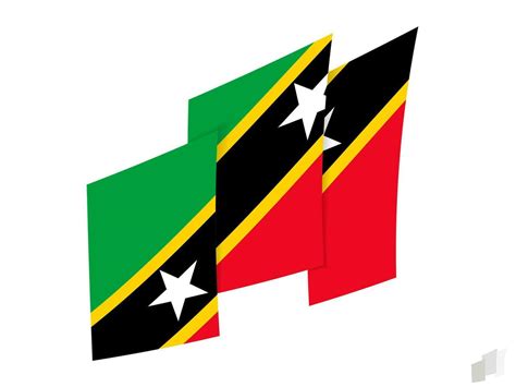 Saint Kitts And Nevis Flag In An Abstract Ripped Design Modern Design Of The Saint Kitts And